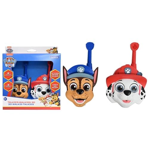 Image of Lexibook, Paw Patrol, 3D Chase and Marshall Walkie-Talkies, 500m Range, 2 Communication Channels, Belt Clip, Red/Blue, TW18PALXB