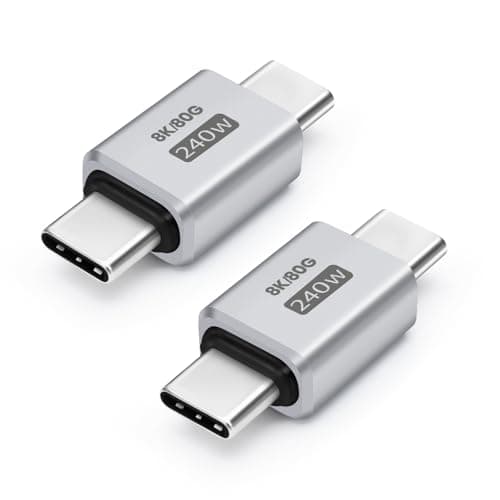 Image of Seminer USB C Adapter 80Gbps (2 Pack), USB 4.0 Type-C Male to Male Data Transfer Connector Compatible for iPhone 16/15, Samsung, MacBook and More USB-C Devices