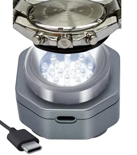 Image of CoolFire (The Original) - USB-C UV Free Solar Watch Fast Charger for All Eco Solar Watches. Safe 24/7 Charging (No Timer Needed). Reloj Hombre Portable Charger. Fits G-Shock, Citizen, Seiko, Garmin GY