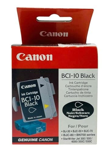 Image of Canon black ink cartridge (x3) BCi10 Bci 10 BCi10BK BCi 10BK BJ-30 BJ-35 BJ-35V BJC-35 BJC-50 BJC-55 BJC-70 BJC-80 BJC-85 BJC-85W LR1 Print Station Notejet IIIcx Apple Color Stylewrite 2200