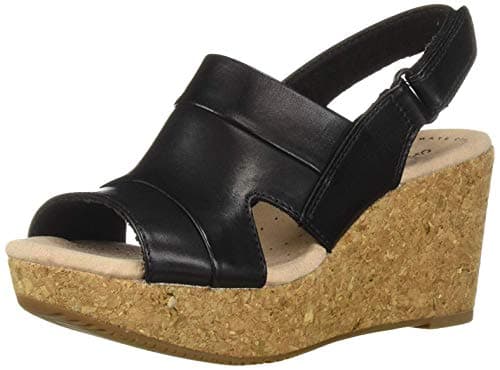 Image of Clarks Women's Annadel Ivory Wedge Sandal, Sand Nubuck, 7 UK
