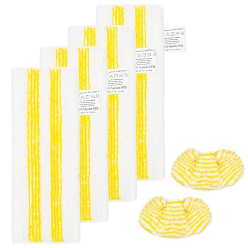 Image of Hezane 6PCS Karcher EasyFix microfibre floor cloths&Handheld Nozzle Pads compatible with Kärcher SC steam cleaners microfibre wipes,With hook-and-loop system and base strap