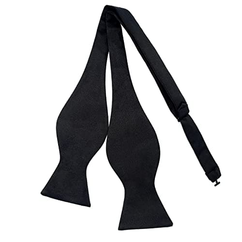Image of Qiuyan Adjustable Self Tie Bowtie, Men Formal Neck Bowtie Bow Tie for Parties (Black)