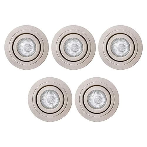 Image of LITECRAFT Recessed Downlight IP65 Rated Tiltable Spotlight - (Satin Chrome, Pack of 5)