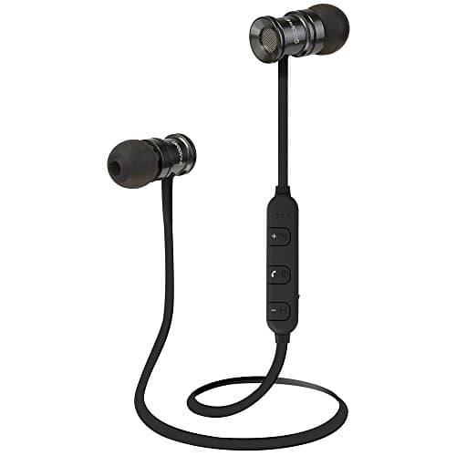 Image of Groov-e Boom Buds Wireless Bluetooth In-Earphones for Gym Sports with Built-In-Mic, Hands-Free Calls, Volume Controls, Rechargeable Battery for iPhone, Samsung and All Tablets/Laptops - Black/Silver
