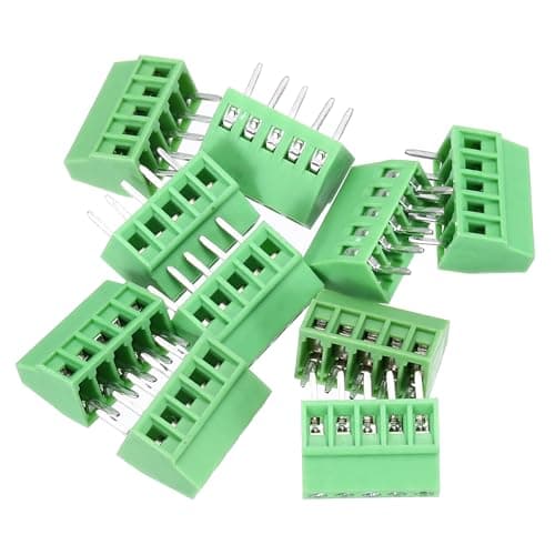 Image of sourcing map 10PCS 5-Pin PCB Mount Screw Terminal Block Connectors 2.54mm/0.1inch Pitch Circuit Board Connectors for Home Appliances, Industrial Projects