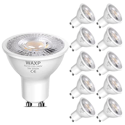 Image of GU10 LED Spot Light Bulbs Warm White 5W, 3000K, 365lm, No Flickering, Energy Saving Light Bulbs, Equivalent 40-50W GU10 Halogen Spotlight Bulbs, Non-Dimmable, 10 Pack