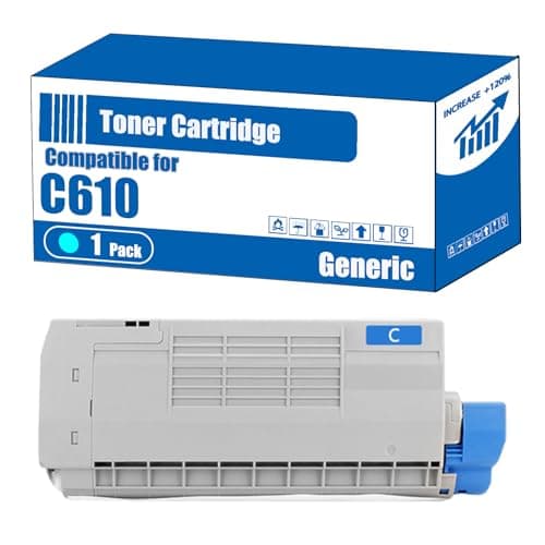 Image of Compatible for Okidata OKI C610 Toner Cartridge C610 Printers, High Yield 8000 Pages, Accurate Imaging Rich Colors (1 Pack Cyan)