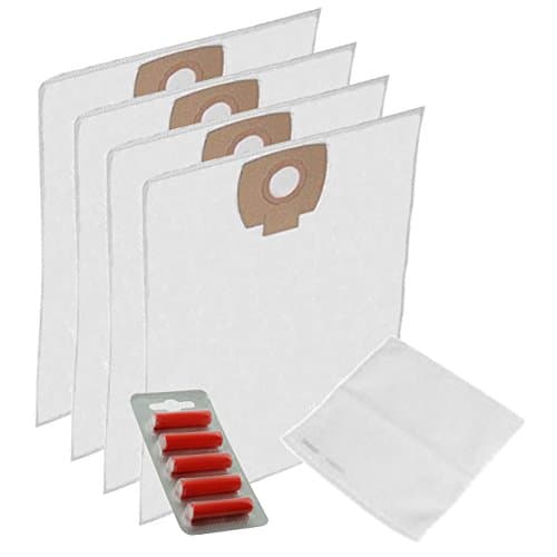 Image of SPARES2GO Wet & Dry Cloth Filter Bags for NILFISK ALTO AERO ATTIX Vacuum Cleaner (Pack of 4 + Fleece Filter + Fresheners)