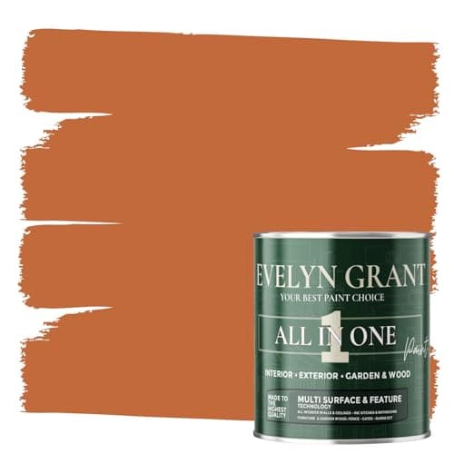 Image of Evelyn Grant All-IN-ONE Paint & Primer - Multi-Surface Paint For Interior Walls, Outdoor Garden & Exterior Walls, Wood Furniture | High Durability Multi-Feature - Terracotta Tiles - 2.5L - Matt