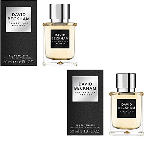 Image of David Beckham Follow Your Instinct Eau de Toilette Mens Gents Fragrance Cologne Aftershave 50 ml 2 Pack