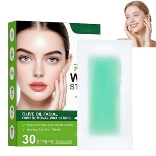 Image of 30PCS 2 In 1 Wax Strips For Face Hair Removal,15 Dual Sides Face Wax Strips,Facial Hair Remover For Women,Containing Olive Oil,Quick Smoothness,Suitable For Eyebrow/Upper Lip/Legs/Underarms/Bikini