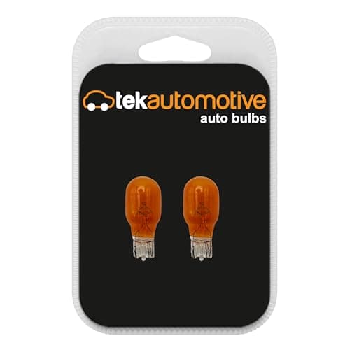 Image of Tek Automotive 958 WY16W Amber Car Light Bulbs – Orange Indicator 12V 16W W2.1x9.5d Capless Replacement Lamps for Turn Signals and Side Repeaters – Twin Pack