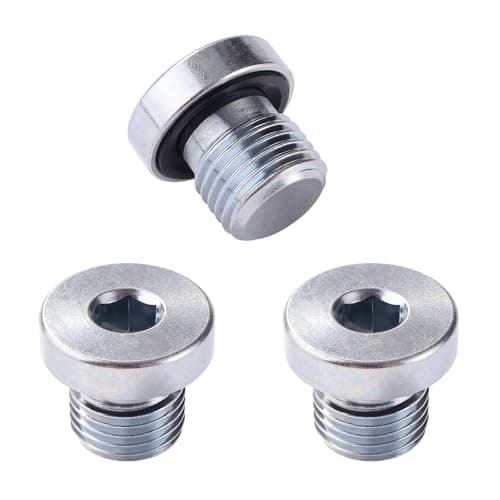Image of Lyeteung 3 PCS G1/4 Inner Hexagonal Water Pipe Plug, Carbon Steel Sealing Plugs, with Rubber Gasket, for Pipeline Sealing