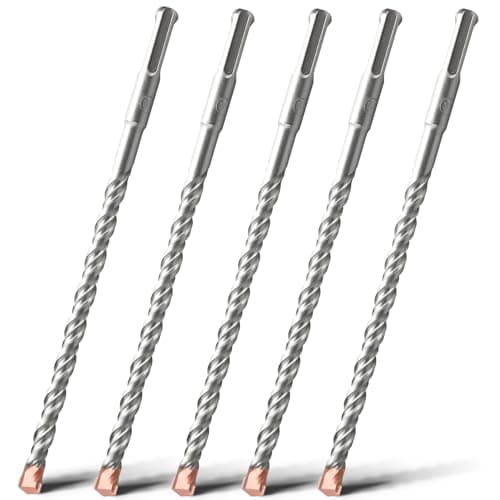 Image of HSAWBIT 5 PACK OF - 8mm x 210mm LONG SDS MASONRY DRILL BIT, TUNGSTEN CARBIDE TIP SDS PLUS SHANK, FOR WALL STONE CONCRETE BRICK