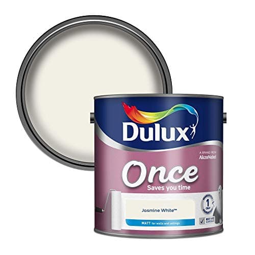 Image of Dulux Once Matt Emulsion Paint - Jasmine White - 2.5L