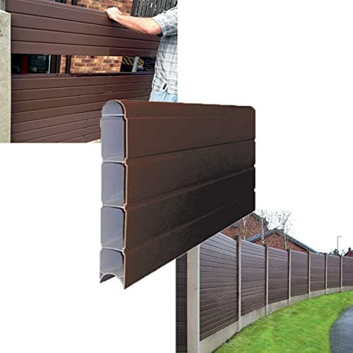 Image of VP Plastic Fencing Panels - Composite Fence Panels - ECO Fencing Fence Board 1.8m (6') - Walnut