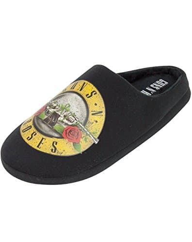 Image of Guns N' Roses Band Logo Bullet Men's Slip Black Mule Slippers UK 11-12