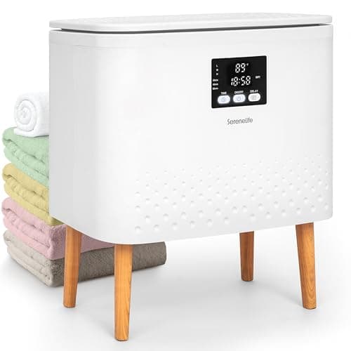 Image of SereneLife Towel Warmer 20L Bucket – Wi-Fi Heater, Large Capacity Hot Spa & Blanket Warmer with Auto Shut Off, Energy Efficient, White