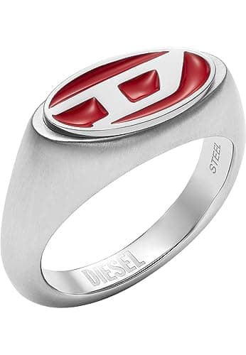 Image of Diesel Men's Stainless Steel Signet Rings