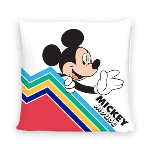 Image of Disney Home Mickey - Decorative Cushion with Filling and Zip - 40 x 40 cm - Throw Cushion with Filling, Great Decorative Cushion for Sofa, Couch, Living Room and Bedroom - Soft Cuddly Cushion