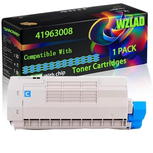 Image of 41963008 Compatible for Okidata OKI Toner Cartridges with Chip C7100 C7300 C7300 V2 C7350 Printers (1 Pack Cyan)