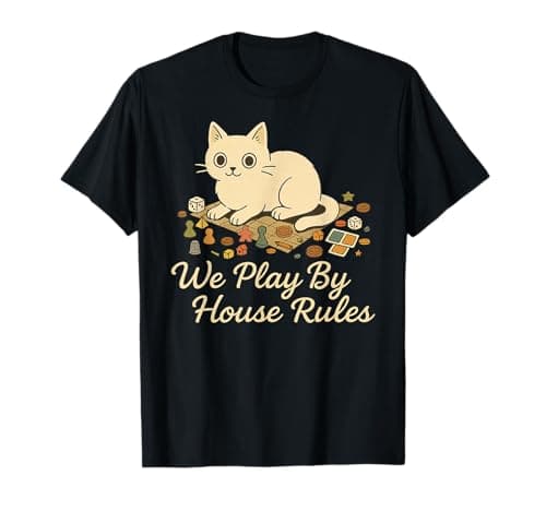 Image of "We Play By House Rules" - Board Game Cat Funny Gamer T-Shirt