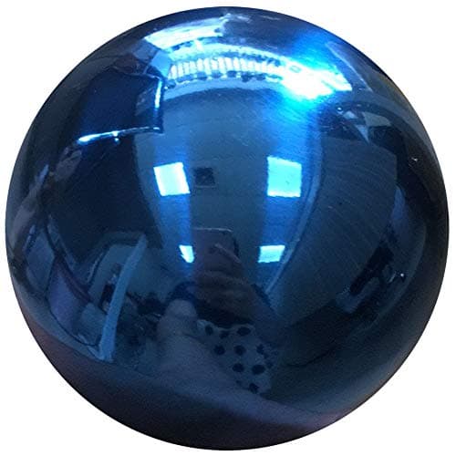 Image of HomDSim 40cm/16inch Diameter Gazing Globe Mirror Ball,Blue Stainless Steel Polished Reflective Smooth Garden Sphere,Colorful and Shiny Addition to Any Garden or Home