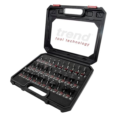 Image of Trend 30 Piece Router Bit Starter Set, 1/4 Inch Shank, Tungsten Carbide Tipped, Case Included