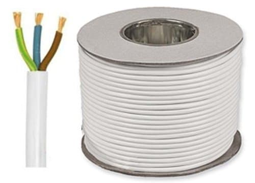 Image of 25 Meters of White 1.5mm 15 Amp 3183Y 3 Core Flexible Cable