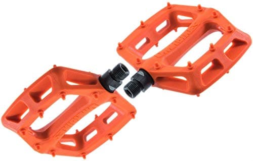 Image of Dmr V6 Plastic Flat MTB Pedals - Orange, CrMo Axle/Lightweight Mountain Biking Bike Trail Off Road Pin Dirt Jump Enduro Bicycle Cycling Cycle Downhill Sticky Grip Riding Ride Platform Part 9/16