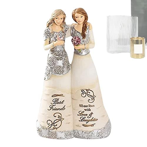 Image of Friend Angel Statue | Sister Figurines Gifts - Handcrafted Friendship Sculpture Precious Twins Fairy Moments Statues for Home