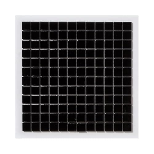 Image of Mosaic Tile Sheet 30×30 cm – 2.3×2.3 cm Small Square Porcelain Tiles – Black or White - Gloss or Matt Finish – Bathroom & Kitchen Wall Tile – Sold Per Sheet (Black Matt)