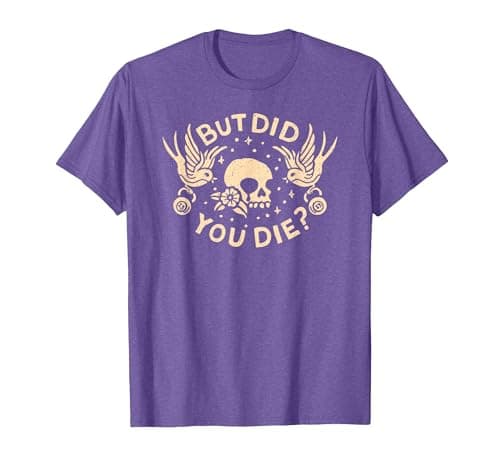 Image of But Did You Die Retro Skull Tattoo Gym Funny Workout T-Shirt, Men, Purple Heather, XX-Large