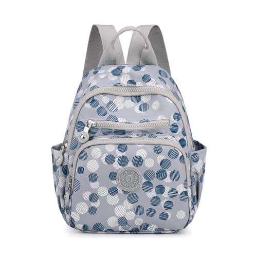 Image of YANAIER Backpack for Women Girls Fashion Mini Backpack Purse Light Casual Daypack Travel Small Rucksack Teens Blue white dots