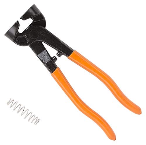 Image of Edward Tools Tile Nippers for Ceramic/Porcelain/Mosaic/Glass Tile - 8” Handheld Snipper with Compound Strength Spring Load Design - Tungsten Carbide Nibbler Jaws - Steel Pliers Body