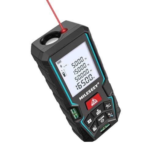 Image of 50M Laser Measure Device with Phone App, MiLESEEY Laser Distance Meter with 2 Spirit Level Bubbles, ±2mm Accuracy, 2 inch LCD Backlight, Pythagorean Mode, Measure Distance, Area/Volume Calculation