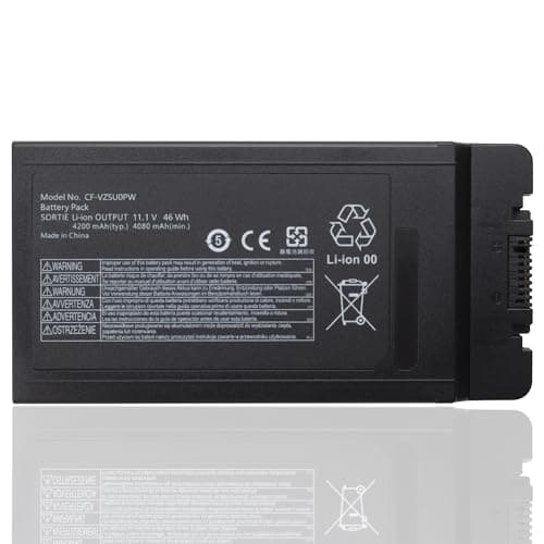 Image of CF-VZSU0PR CF-VZSU0PW Battery for Panasonic Toughbook CF54 CF-54 Mk1 Mk2 Mk3 Series 54 Gloved Multi Touch,54 Lite, 54 Performance, 54 Prime CF-54F9001KM CF-VZSU0GW CF-VZSU0KR 11.1V 46Wh/4200mAh/6-Cell