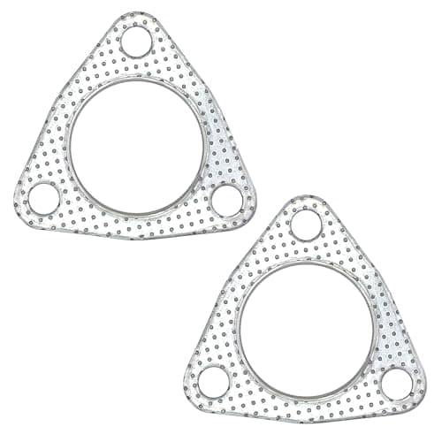 Image of YGQ Exhaust Gasket 3-Bolt Muffler Flange Header High Temperature w/Fire Ring Replacement 2 Pcs (2 Inch)