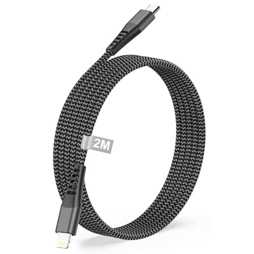 Image of USB C to Lightning Cable 2M,[Apple MFi Certified] iPhone Charger Cable USB C to Lightning Fast Charging Nylon Braid lightning Charger Lead Wire for iPhone 14/13/12/12 PRO Max/12 Mini/11/11PRO/Max/iPad