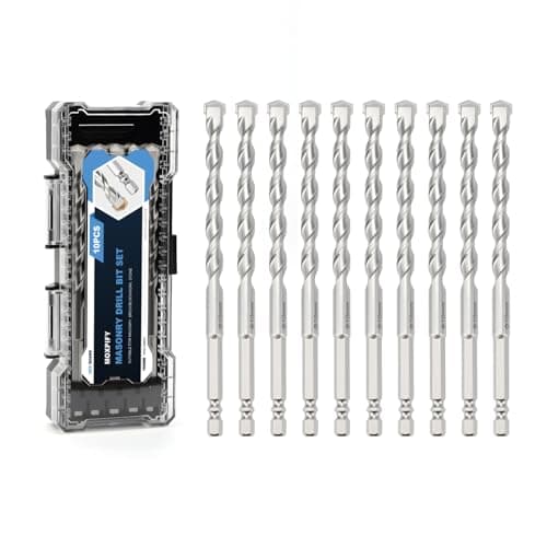Image of MOXPIFY 10pcs Concrete Drill Bits, 10mm x 150mm Masonry Drill Bit Set for Impact Drill/Driver, Hex Shank