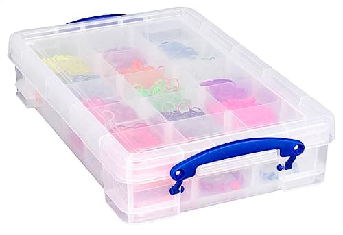 Image of Really Useful Box Plastic Storage 4 Litre Clear with 2 x Hobby Trays