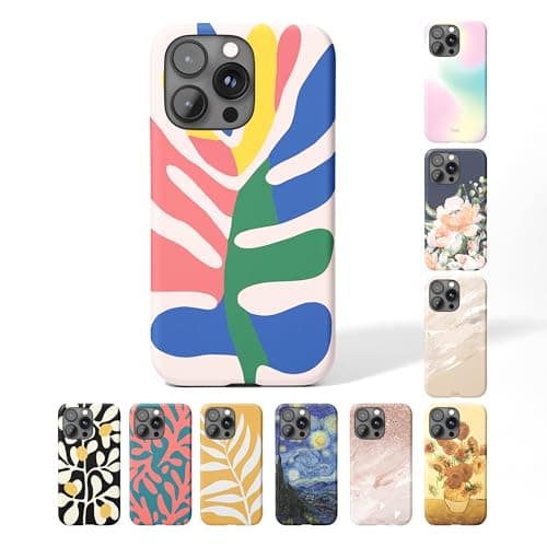 Image of Tirita Personalised Phone Case for iPhone 5 / 5s / SE 2016 – Hard Case or Cover With Custom Name or Initials – Cute Personalised Gift for Women or Girls [04. Matisse Vibrant Leaf]