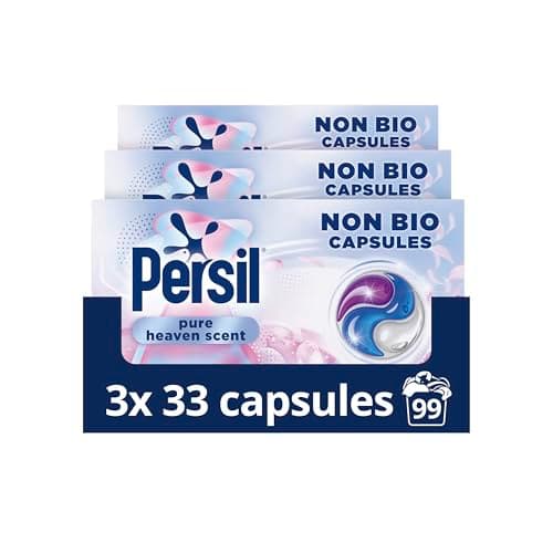 Image of Persil Pure Heaven Scent Non Bio Washing Capsules our best delicate fragrance laundry capsules gentle next to sensitive skin 99 washes (3x 33)