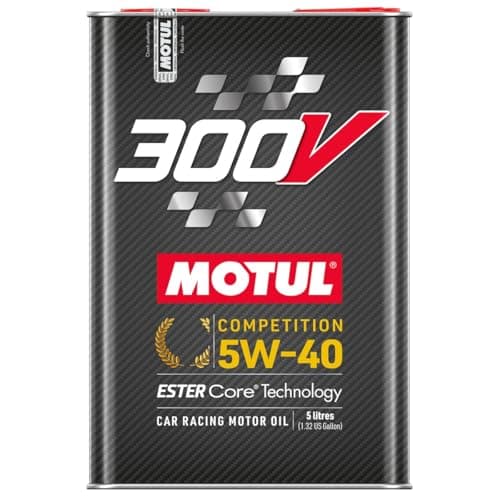 Image of Motul 110818 | Motul 300V Competition ESTER Core Technology Car Racing Motor Oil | High Performance Synthetic Engine Oil | Viscosity 5W-40, SAE J 300 | 5 Litres