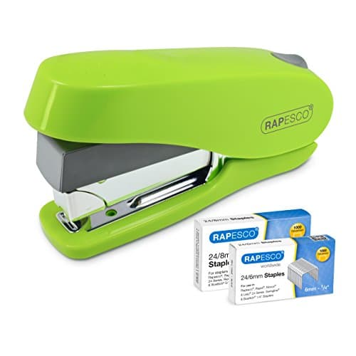 Image of Rapesco 1470 Luna Less Effort Stapler with 2000 Staples, 50 Sheet Capacity, Green