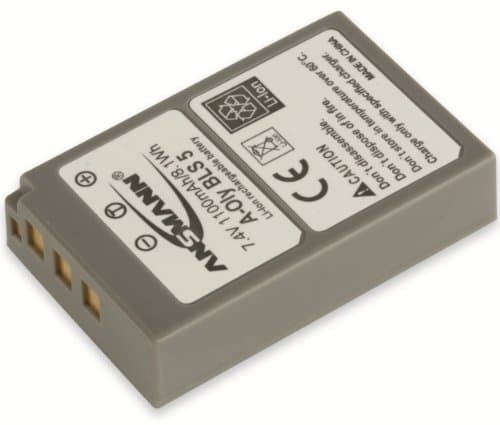 Image of ANSMANN Li-Ion 7.4V Camera Battery Replacement For BLS 5/ BLS-50 [Pack of 1] Compatible with Olympus Cameras Including Olympus OM-D E-M10, PEN E-PL2, Stylus 1 & Many More - 5 Year Warranty