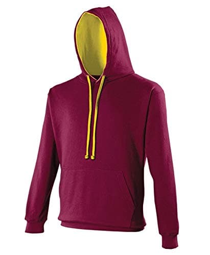 Image of AWDis Men's Varsity Hoodie, Multicoloured (Burgundy/Gold), Medium
