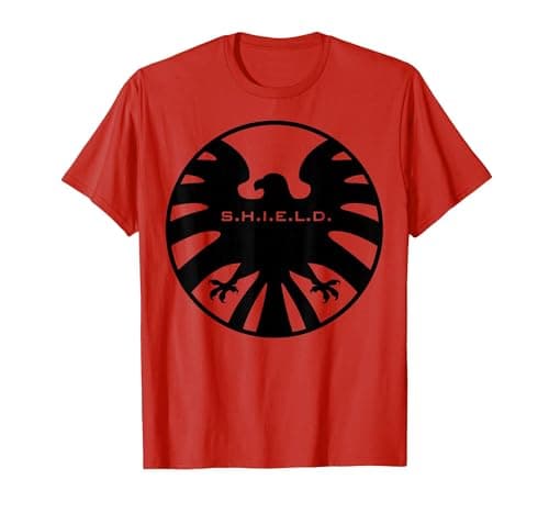 Image of Marvel Agents of S.H.I.E.L.D. Black Out Eagle Badge T-Shirt, Men, Red, Medium