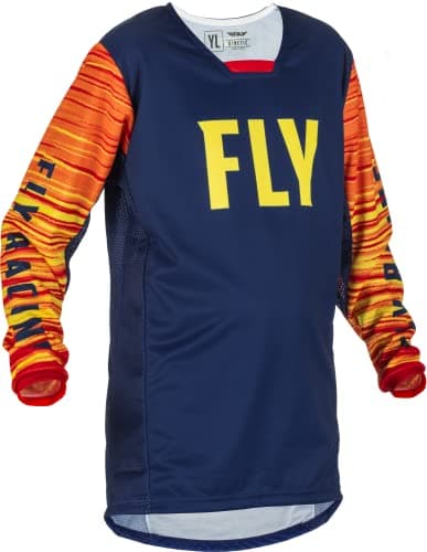 Image of Fly Kinetic Wave Youth Jersey (Navy/Yellow/Red) Size Youth XLarge